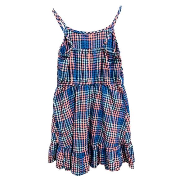 Large (10/12) So Girls Checked Sudress Blue Pink Ruffle Hem - Picture 6 of 9